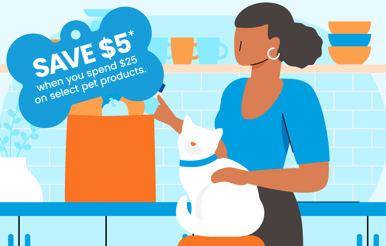 Save $5 when you spend $25 on select pet products